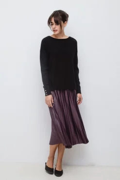 Falda midi plisada