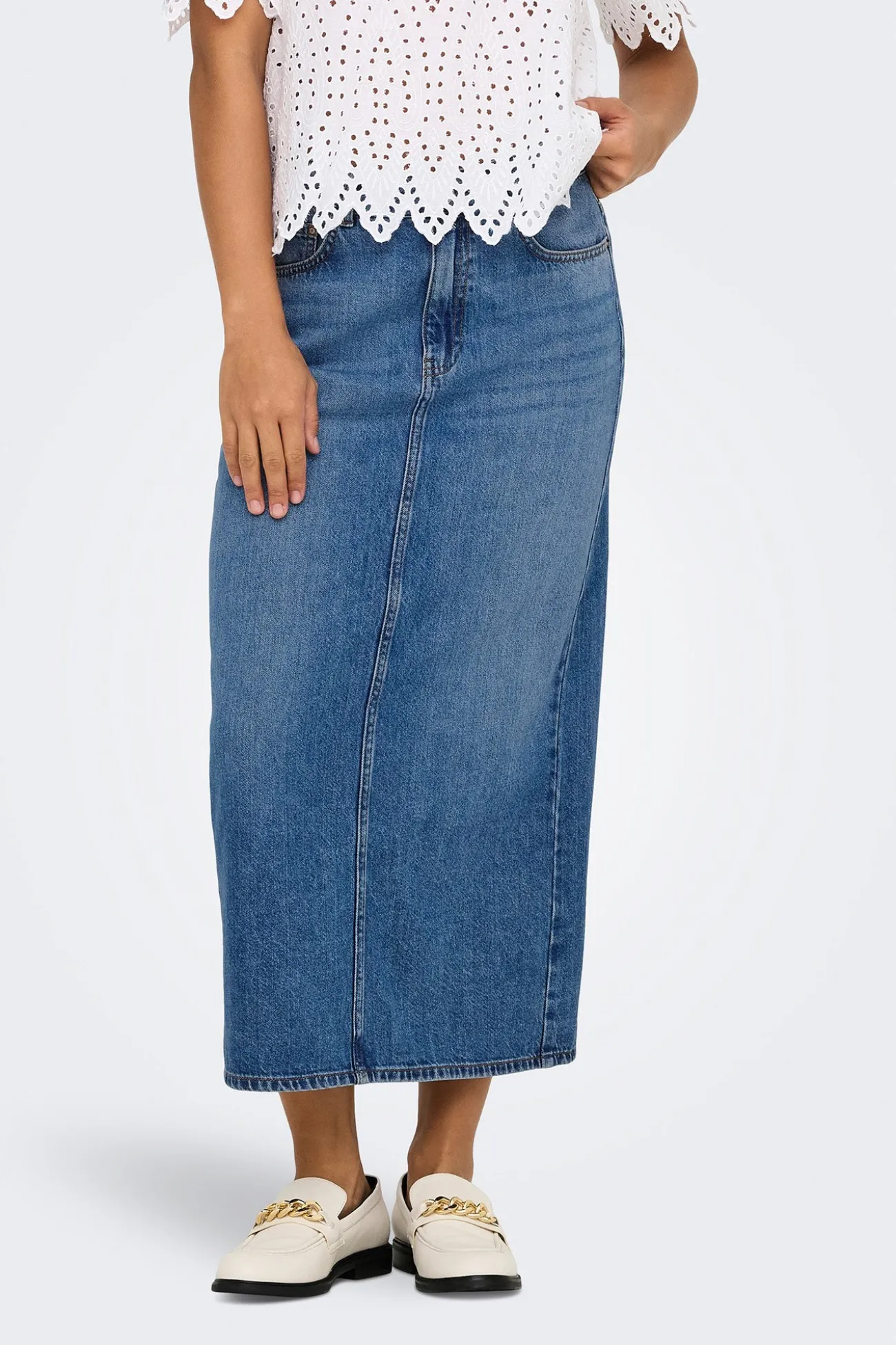 Falda midi vaquera