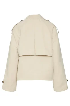 Gabardina corta cuello de solapa