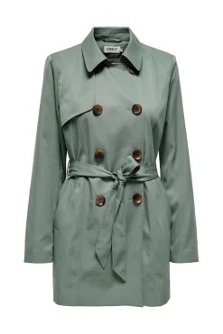 Gabardina midi con cintur&oacute;n