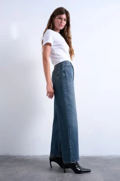 Jeans de tiro medio