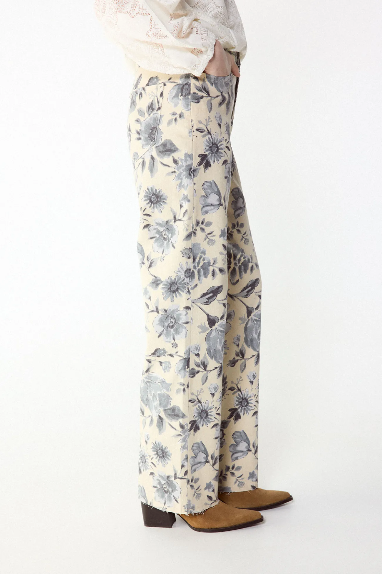 Jeans recto flores