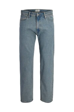 Jeans relaxed tiro medio vaquero