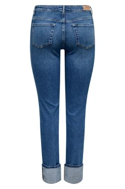 Jeans slim bajo vuelto