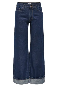 Jeans wide bajo vuelto