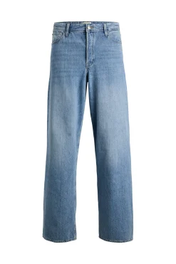 Jeans wide tiro medio algod&oacute;n