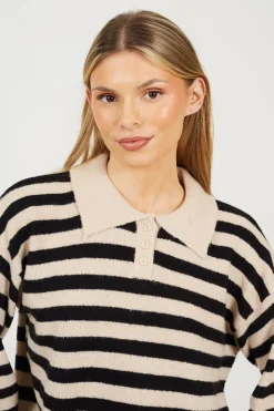 Jersey a rayas con cuello polo