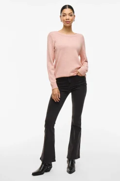 Jersey con cuello redondo de viscosa