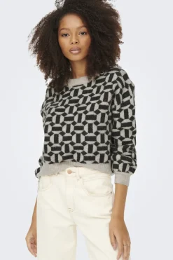 Jersey jacquard cuello redondo