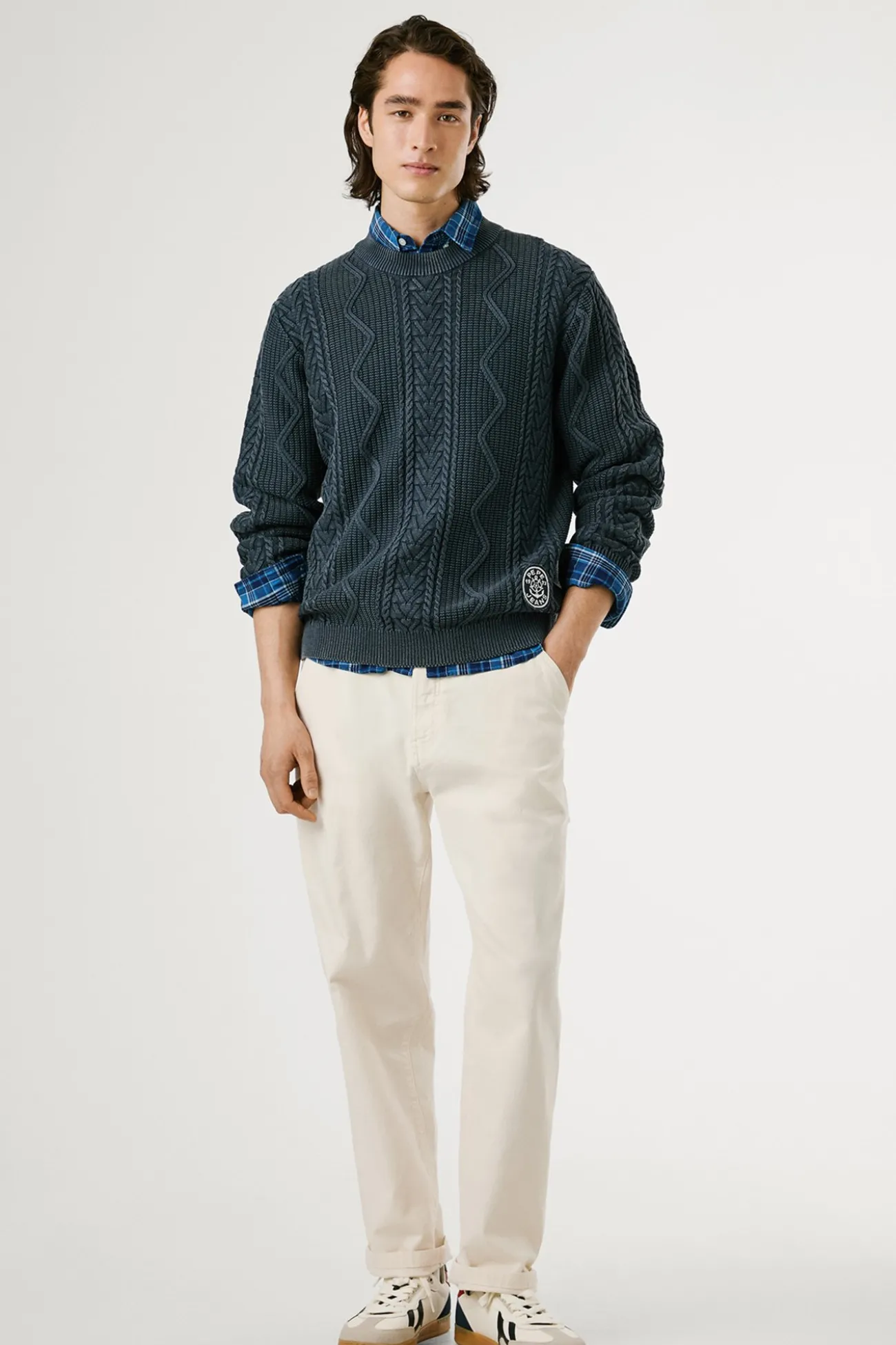 Jersey Trenzado Cuello Redondo