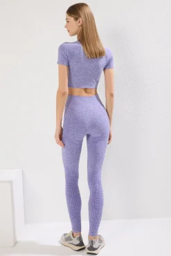 Legging deportivo largo tiro alto jaspeado