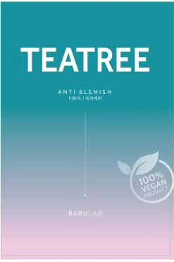 Mascarilla de tejido vegana con extracto de &aacute;rbol de t&eacute;