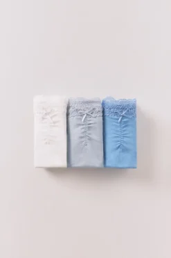 Pack 3 bragas clásicas algodón encaje