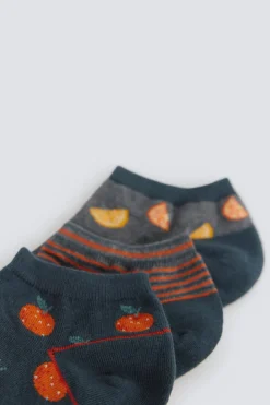 Pack 3 calcetines tobilleros naranjas