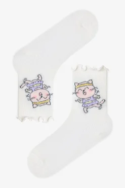 Pack 3 calcetines tobilleros gato rayas