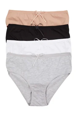 Pack de 4 bragas altas con lazo