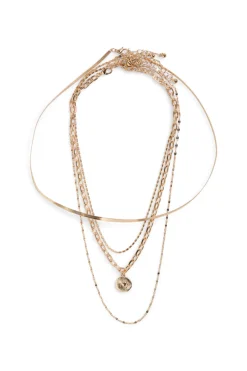Pack de 4 collares dorados
