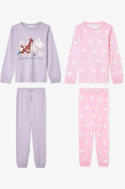 Pack de 2 pijamas de algodón de juego de yoyó para niñas