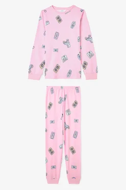 Pack de 2 pijamas de manga larga de algod&oacute;n Retro Toy para ni&ntilde;a