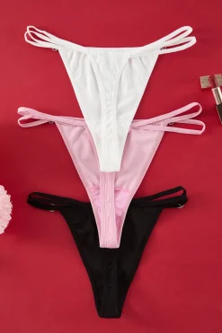 Pack de 3 tangas canal&eacute; detalle coraz&oacute;n