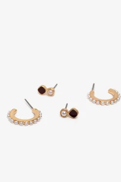 Pack de Pendientes con Aro Efecto Perla