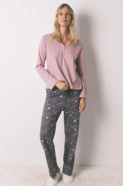 Pantal&oacute;n largo 100% algod&oacute;n estampado astral