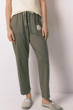 Pantal&oacute;n largo algod&oacute;n verde