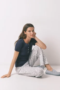 Pantal&oacute;n largo algod&oacute;n estampado floral