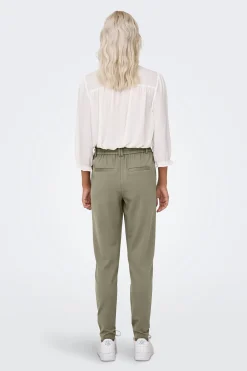 Pantal&oacute;n largo recto cintura alta el&aacute;stica