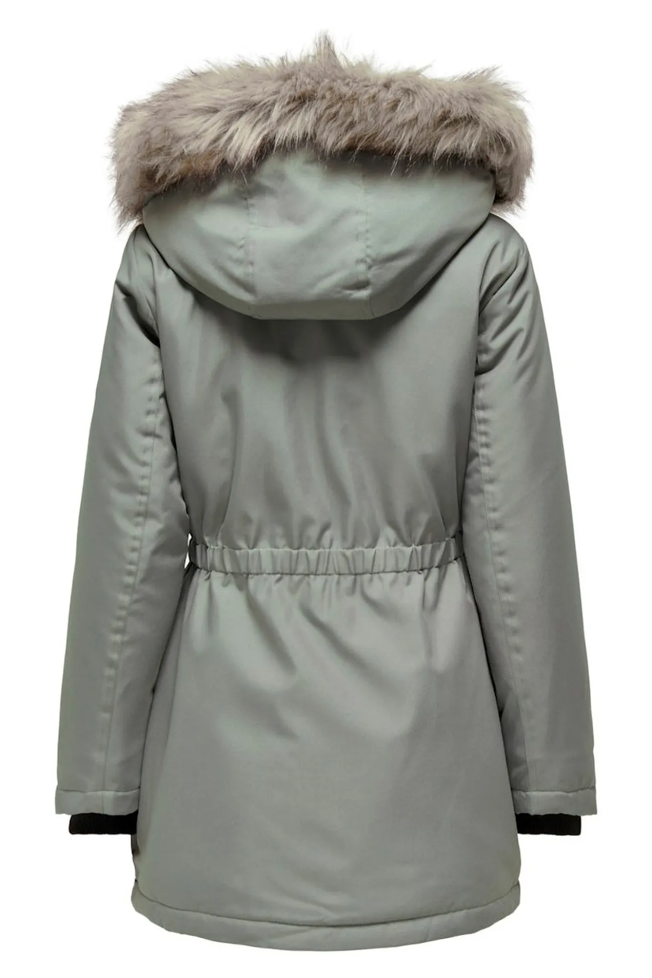 Parka con capucha con pelo