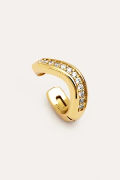 Pendiente Suelto Ear Cuff Hailey Ba&ntilde;o Oro