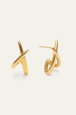 Pendientes Emma Acero Ba&ntilde;o Oro