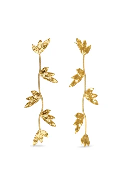 Pendientes Florenda Acero Ba&ntilde;o Oro