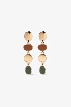 Pendientes Largos Esmaltados Bicolor