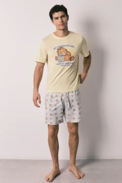 Pijama corto hombre 100% algod&oacute;n Garfield