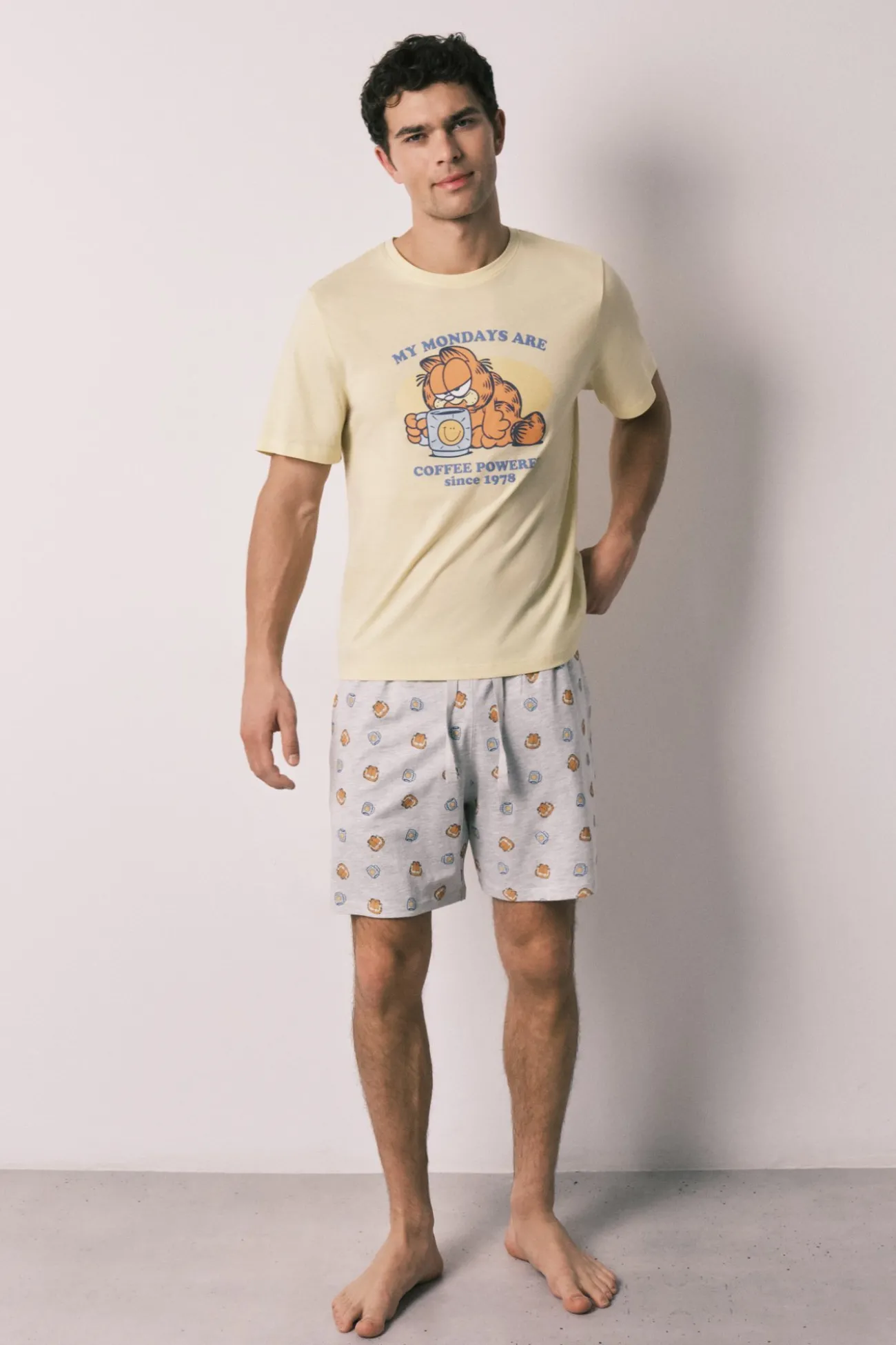 Pijama corto hombre 100% algodón Garfield