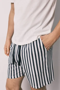 Pijama corto hombre 100% algodón rayas