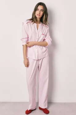 Pijama largo algodón cuello mao Minnie