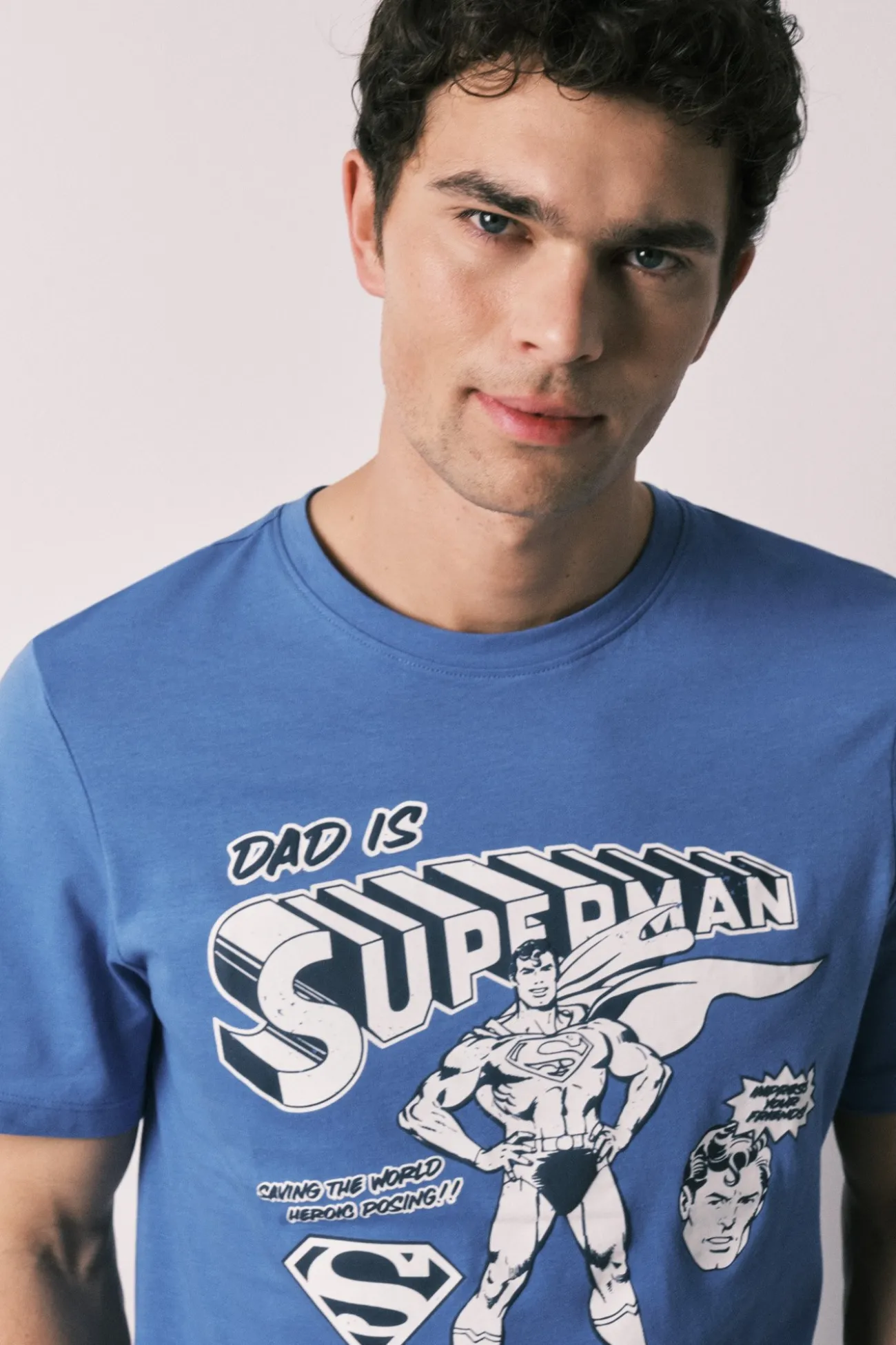 Pijama largo hombre 100% algodón Superman