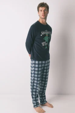 Pijama largo hombre polar azul Muppets
