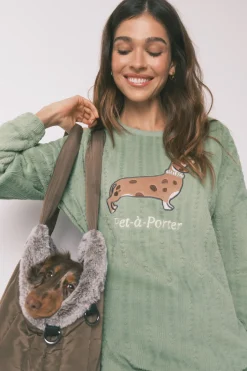Pijama largo polar verde