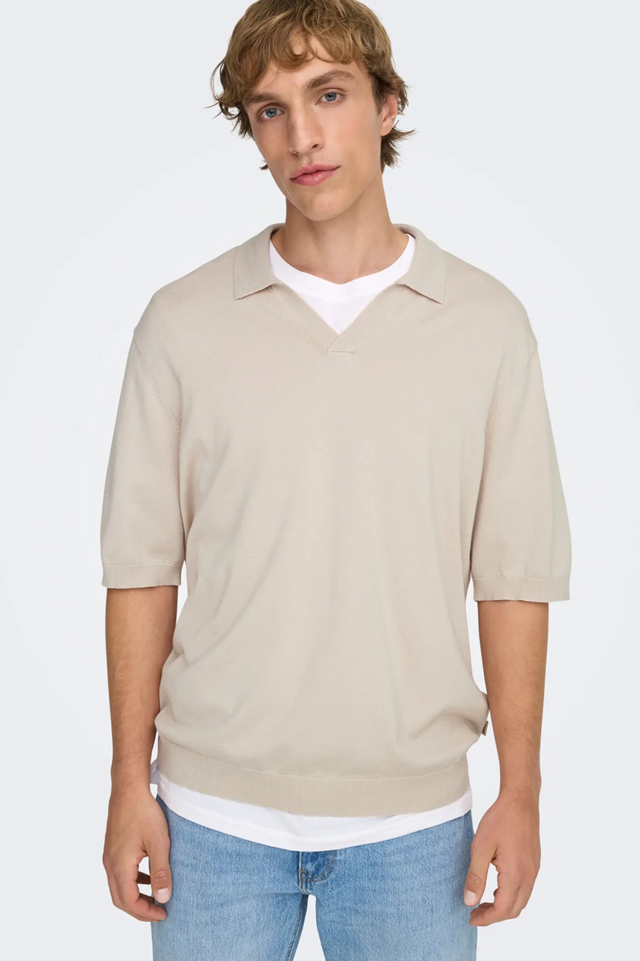 Polo de punto manga corta