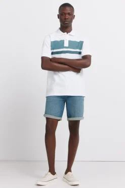 Polo piqu&eacute; rayas estampadas regular fit