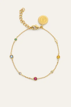 Pulsera New Orbit Multicolor Ba&ntilde;o Oro