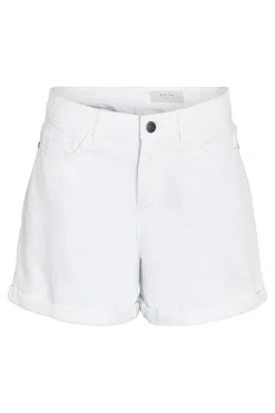 Shorts vaqueros básicos holgados con cinco bolsillos y dobladillo.