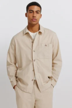 Sobrecamisa lino bolsillo