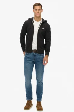 Sudadera b&aacute;sica cremallera y capucha con logotipo