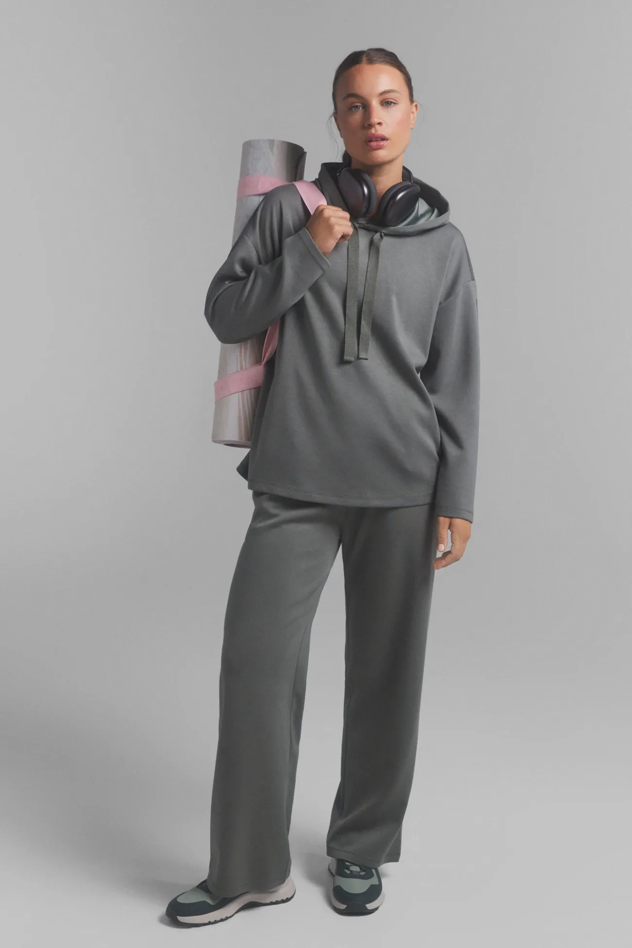 Sudadera capucha suave kaki