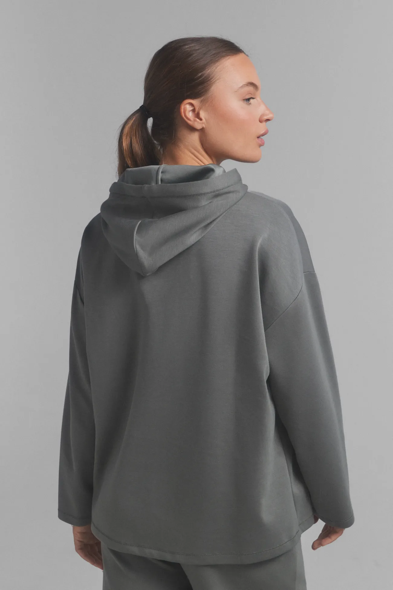 Sudadera capucha suave kaki