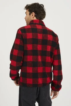 Sudadera cremallera a cuadros